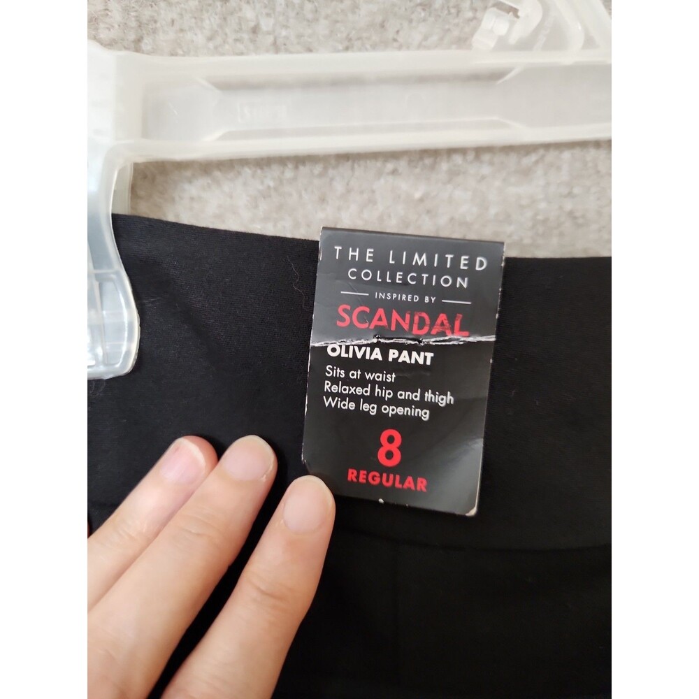 The Limited Olivia Dress Pants Women 8 Black Side Zip Scandal Flared Wide LegNEW - Picture 7 of 13